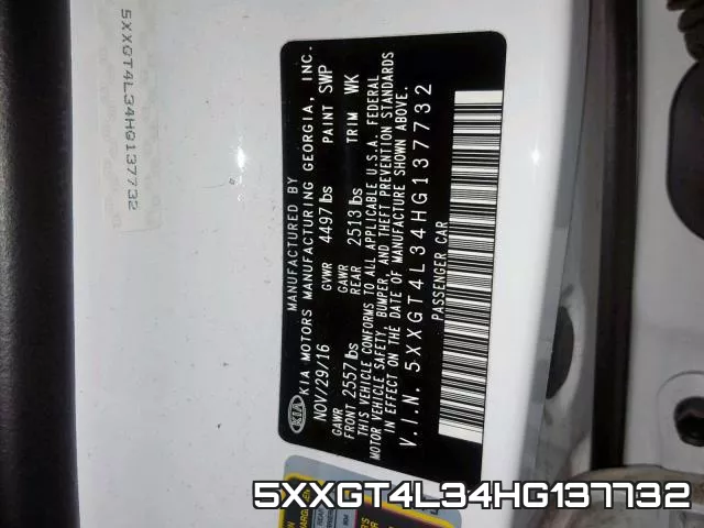 5XXGT4L34HG137732 фото 2