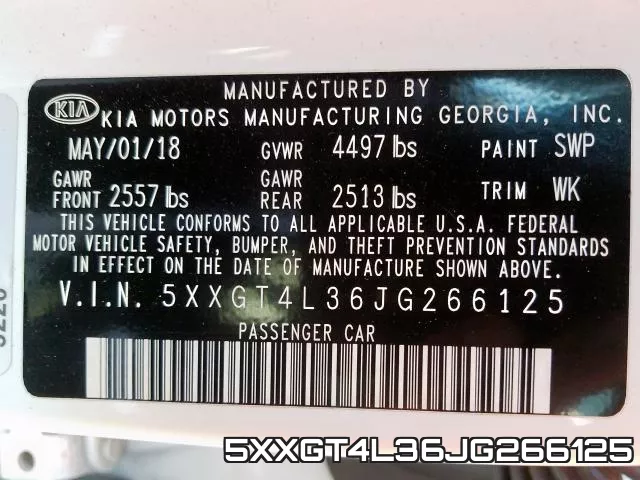5XXGT4L36JG266125 фото 2