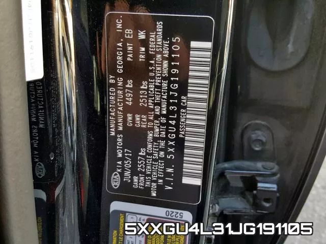 5XXGU4L31JG191105 фото 2