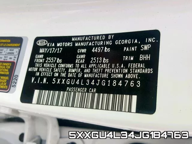5XXGU4L34JG184763 фото 2