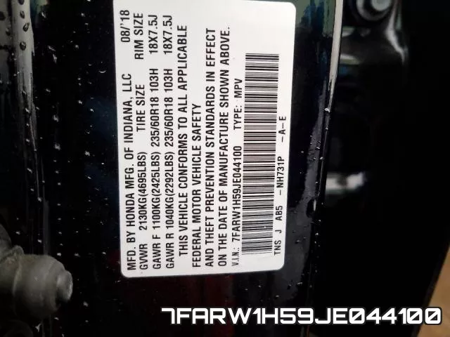 7FARW1H59JE044100 фото 2