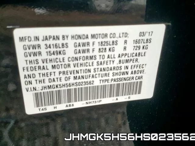 JHMGK5H56HS023562 фото 2