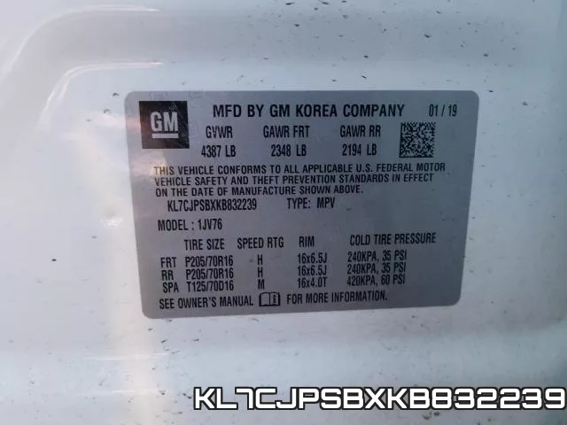 KL7CJPSBXKB832239 фото 2