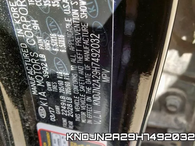 KNDJN2A29H7492032 фото 2