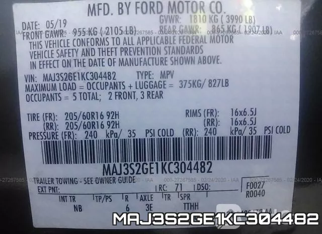 MAJ3S2GE1KC304482 фото 10