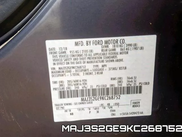 MAJ3S2GE9KC268752 фото 2