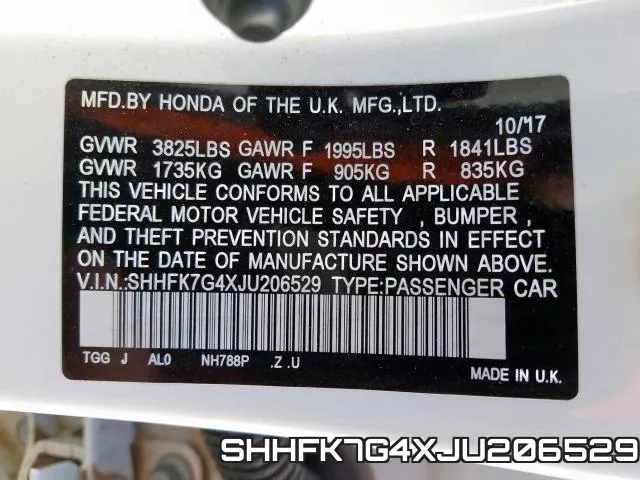 SHHFK7G4XJU206529 фото 2