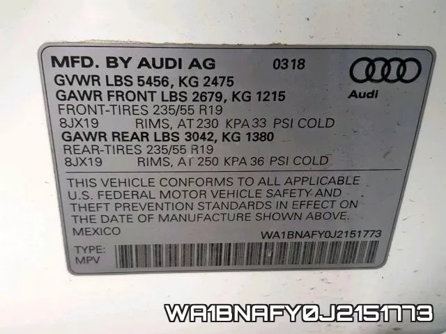 WA1BNAFY0J2151773 фото 2