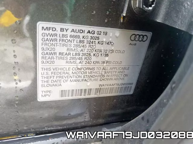 WA1VAAF79JD032088 фото 2