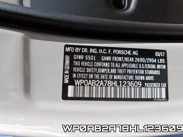 WP0AB2A78HL123609 фото 2