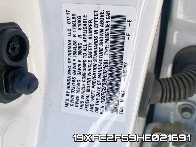 19XFC2F59HE021691 фото 2