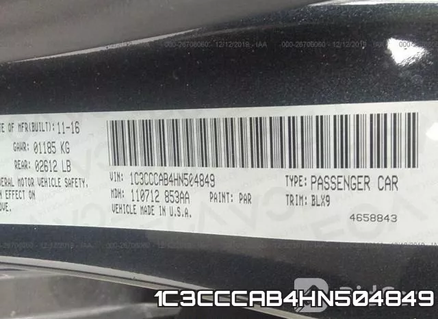1C3CCCAB4HN504849 фото 10