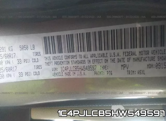 1C4PJLCB5HW549597 фото 10