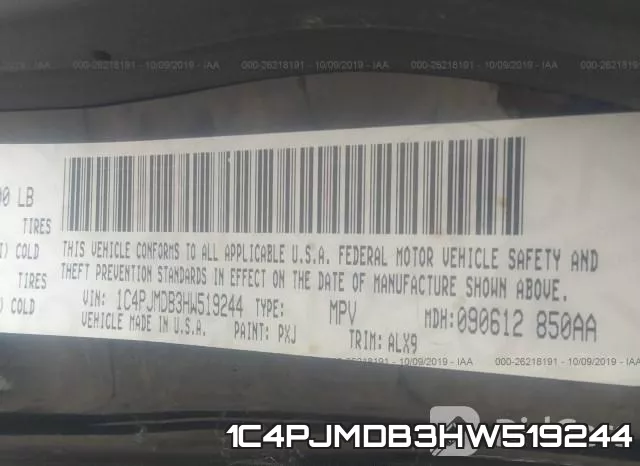 1C4PJMDB3HW519244 фото 10