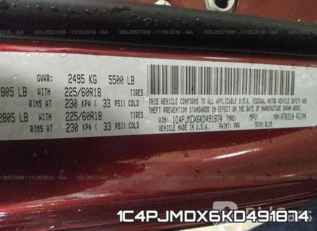 1C4PJMDX6KD491874 фото 10
