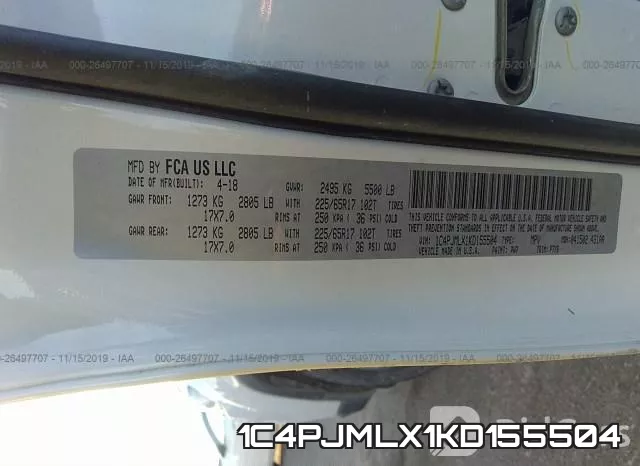1C4PJMLX1KD155504 фото 10