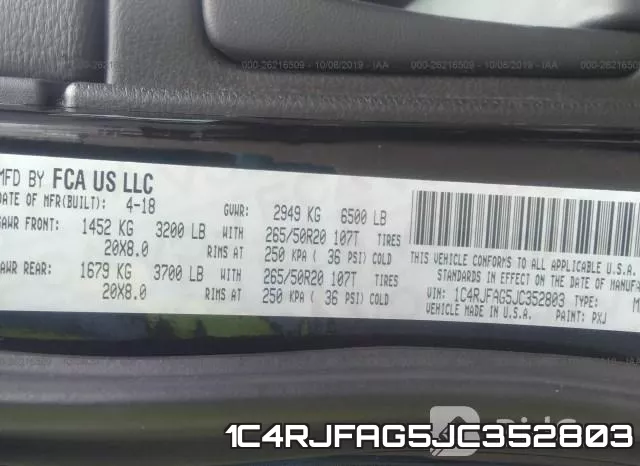 1C4RJFAG5JC352803 фото 10