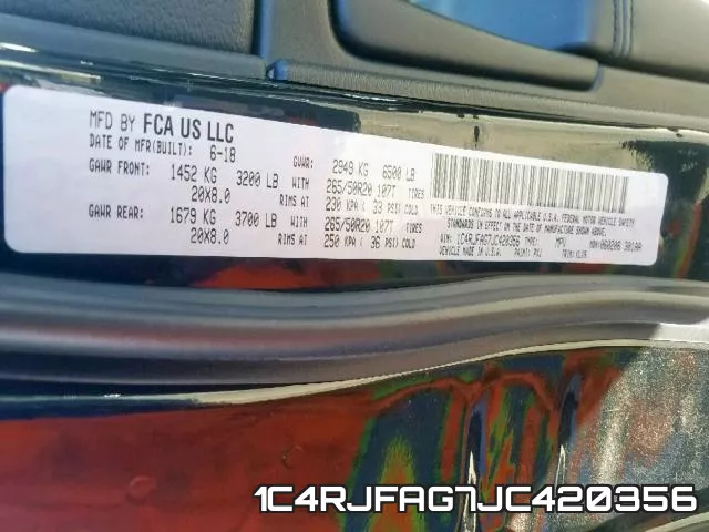 1C4RJFAG7JC420356 фото 2