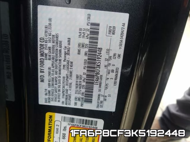 1FA6P8CF3K5192448 фото 2
