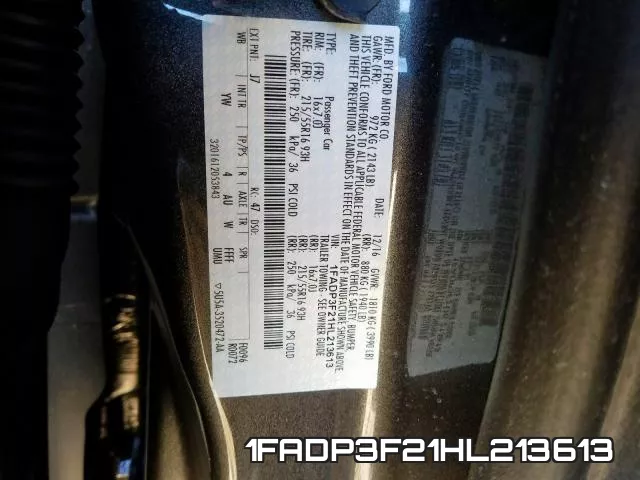 1FADP3F21HL213613 фото 2