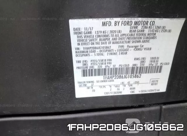 1FAHP2D86JG105862 фото 10