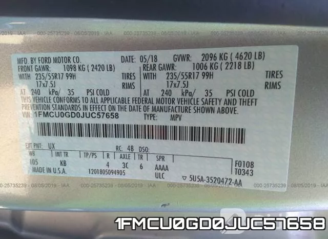 1FMCU0GD0JUC57658 фото 10
