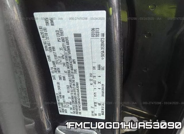 1FMCU0GD1HUA53090 фото 10