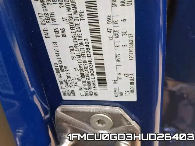 1FMCU0GD3HUD26403 фото 2