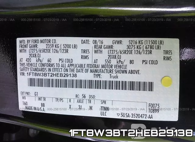 1FT8W3BT2HEB29138 фото 10