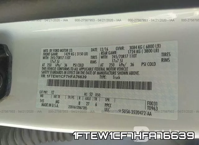 1FTEW1CF7HFA76639 фото 10