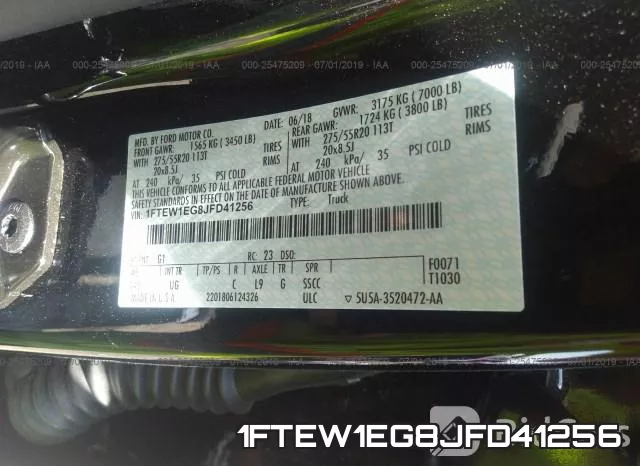 1FTEW1EG8JFD41256 фото 10