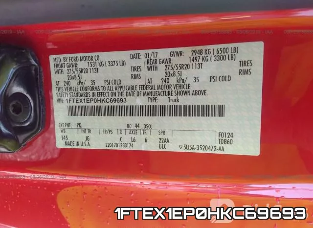 1FTEX1EP0HKC69693 фото 10