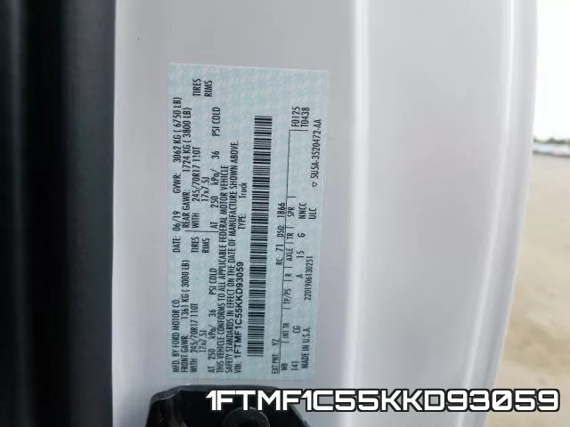 1FTMF1C55KKD93059 фото 2