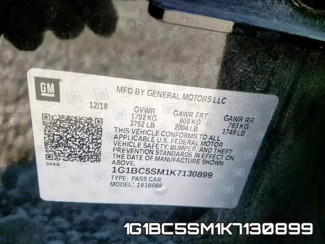 1G1BC5SM1K7130899 фото 2