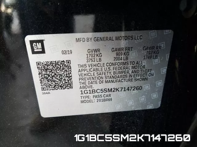 1G1BC5SM2K7147260 фото 2