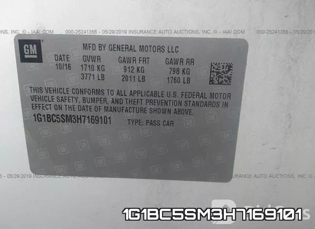 1G1BC5SM3H7169101 фото 10