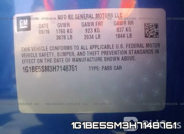 1G1BE5SM3H7148761 фото 10