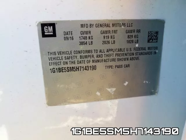1G1BE5SM5H7143190 фото 2