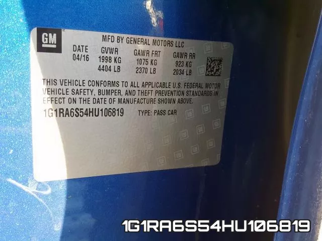 1G1RA6S54HU106819 фото 2