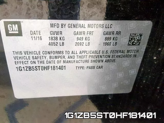 1G1ZB5ST0HF181401 фото 2