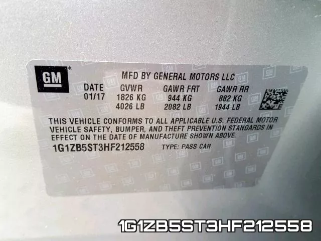 1G1ZB5ST3HF212558 фото 2