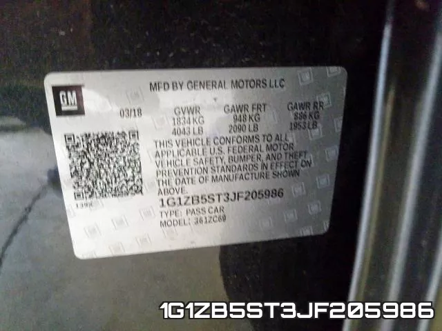 1G1ZB5ST3JF205986 фото 2