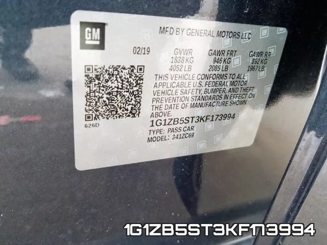 1G1ZB5ST3KF173994 фото 2
