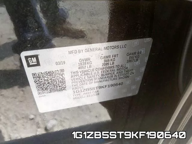 1G1ZB5ST9KF190640 фото 2
