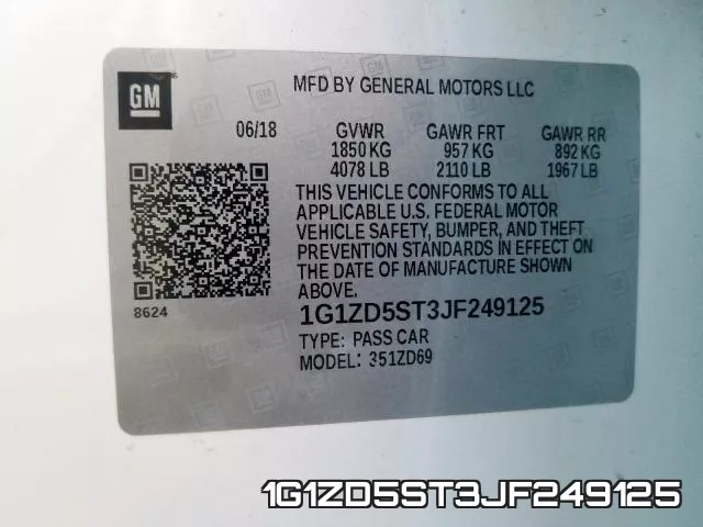 1G1ZD5ST3JF249125 фото 2