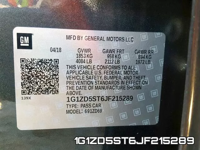 1G1ZD5ST6JF215289 фото 2