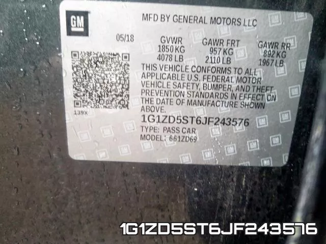 1G1ZD5ST6JF243576 фото 2