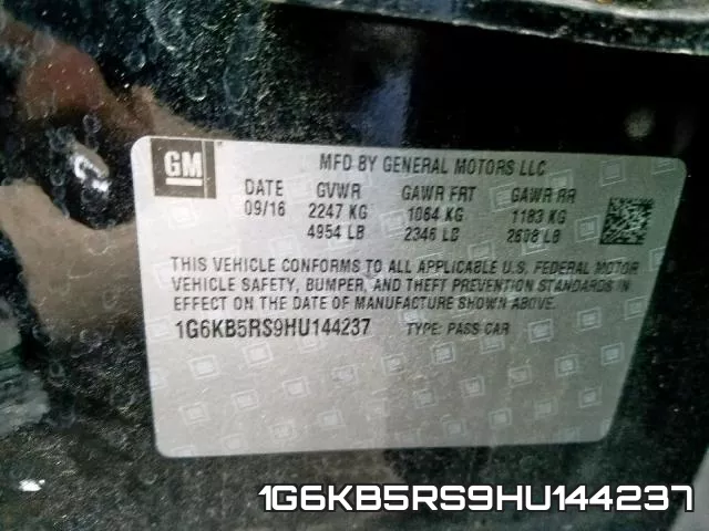 1G6KB5RS9HU144237 фото 2