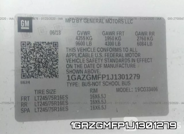 1GAZGMFP1J1301279 фото 10