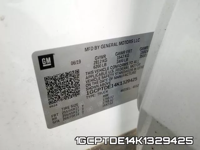 1GCPTDE14K1329425 фото 2